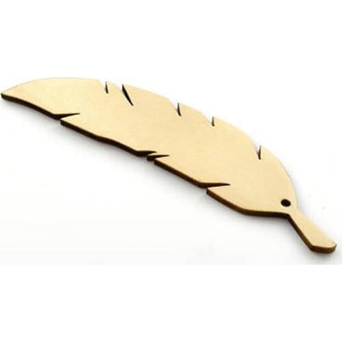 50 pcs unfinished feather laser cutout wood shape craft
