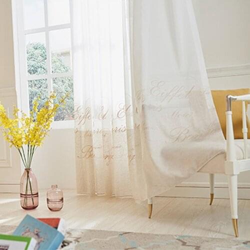White Shher Curtains For Living Room Bedroom Cotton Linen Simple Modern Plain Organza Translucent Window Drapes m259C