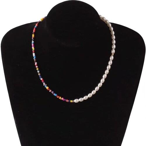Bohemian Pearl Necklace For Women And Girls Handmade Colorful Beads Fashion Jewelry Party For Ladies Trend Accessory Mujer 2021