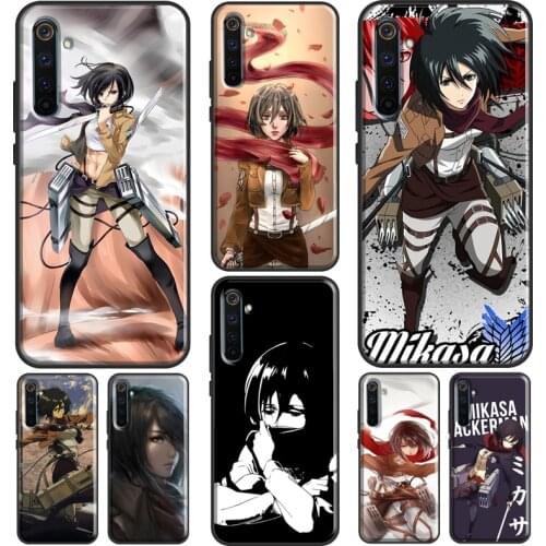 Attack On Titan Mikasa Case For OnePlus 9R 8 9 Pro 7T 8T Nord Coque For Realme 8 Pro 6 7 Q3 Pro C3 C11 C15 GT Neo