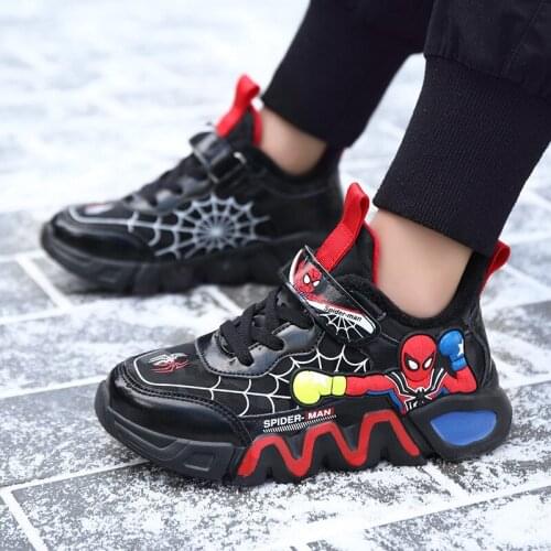 Disney Childrens Spider-Man Casual Sneakers Boy Breathable Spider-Man Childrens Casual Shoes Womens sports shoes