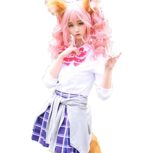 Fate/Extra extella Tamamo no mae Costume Halloween Party Cosplay Costumes Full Set with ears and tails 11
