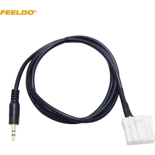 FEELDO 10Pcs Car 3.5mm AUX Audio Cable For Mazda 3/6 Pentium B70 MX5 RX8 Male Interface Cable Adapter Wiring #MX1623