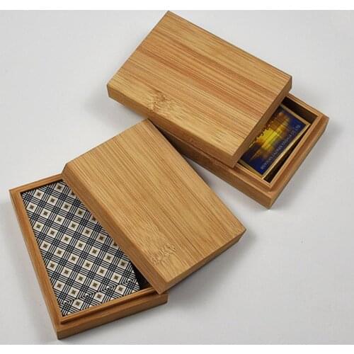 Brand New Bamboo Cards Storage Box Desktop Poker Playing Card Box Case for Tarots Playing Games Table Board Deck Game