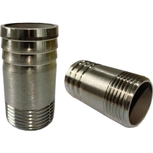 WZJG SS304 BSPT 1/4 3/8 1/2 1 1-1/2 Male Pipe Fittings x Barb Hose Tail Connector Stainless Steel Thread Hosetail