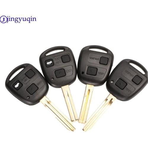 Jingyuqin 10ps Toy43 Toy48 2/3 Buttons Car Key Case Cover Shell For Toyota Avensis Corolla For Lexus Rav4 With Rubber pad