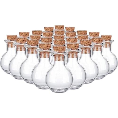 Mini Glass Bottle 10pcs 26ML Wish Bottle With Cork Clear Wish Bottle Hanging Decoration Wedding Birthday Decor