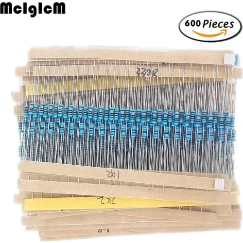 30 Kinds Each Value Metal Film Resistor pack 1/4W 1% resistor assorted Kit Set diy electronic