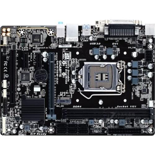 Original motherboard for Gigabyte B150M-D3V DVI VGA USB3.0 32GB GA-B150M-D3V DDR4 LGA 1151 B150 Desktop motherborad