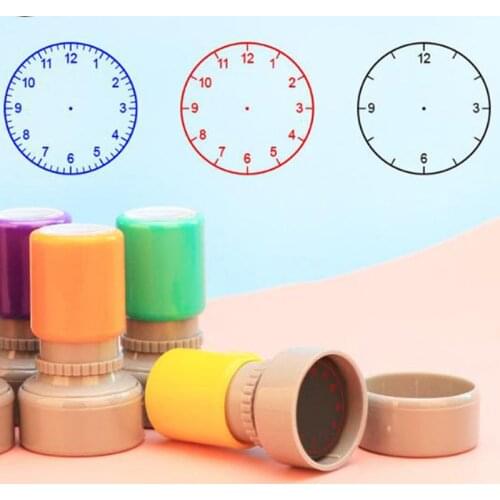 1PC Learning Recognition Teacher Teaching Seal Clock Dial Stamps Primary School Seal Kids Children Toys 20mm In Diameter New