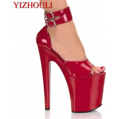 Sexy heels wedding shoes 20 cm high-heeled sandals, sexy woman dancing shoes platform pump