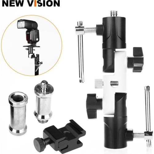 Flash Shoe Swivel Umbrella Holder Light Stand 1/4"-3/8" Adapters Bracket U-Type