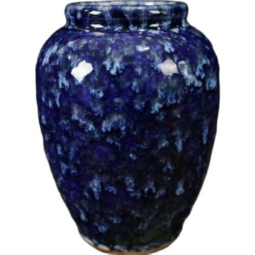 Chinese old porcelain Blue glazed pot Receiving Tank can