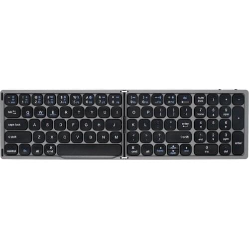 Foldable Bluetooth Keyboard-Ultra-Thin Portable Wireless Keyboard, for IOS Android Windows PC - Gray