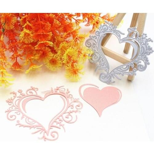 Wedding Metal Cutting Dies Heart Shaped Lace Frame Stencils For Diy Scrapbooking Paper Photo Making Home Decoration