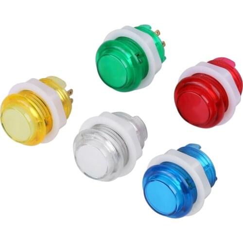 LED Illuminated Push Button resistant plastic with Microswitch for Arcade Game high temperature 5PC/set