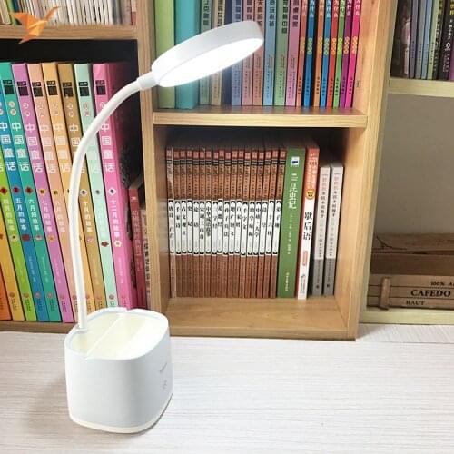 LED Table Lamp Bracket Pen Holder USB Touch Night Light Stepless Dimming Multi-Function Desk Light Wireless Charger Learning