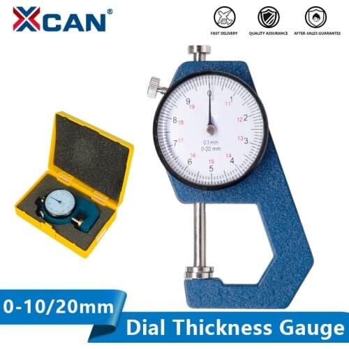 XCAN Dial Thickness Gauge 0-10/0-20mm Thickness Meter Tester for Leather Paper Width Measuring Instrument Tools
