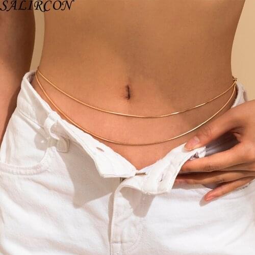 Retro Statement Exquisite Minimalism Layered Waist Chain Women Korean Fashion Belly Belt Snake Chains Body Jewelry Female Gifts