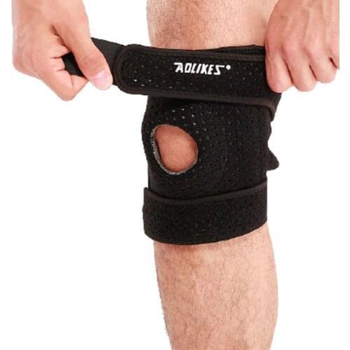 1PCS Knee pad Brace Knee Support with silicone pad springs straps for Running Gym Sport workout basketball cycling