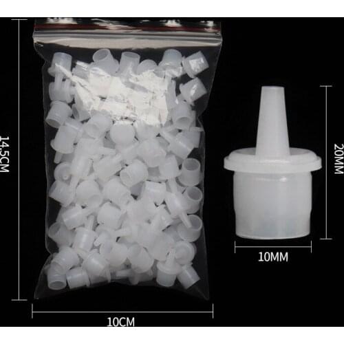 100PCS Eyelash Extension Adhesive Glue Plug Cup Glue Nozzle Adhesive Holder Individual False Eyelashes Eyelash Extension Tools