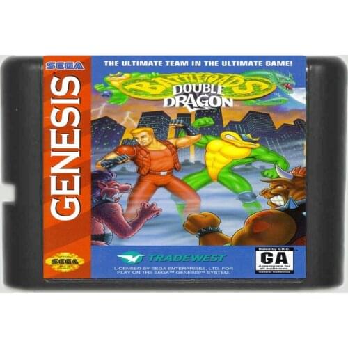 Battletoads And Double Dragon The Ultimate Team 16 bit Game Card For Sega MegaDrive & Genesis System