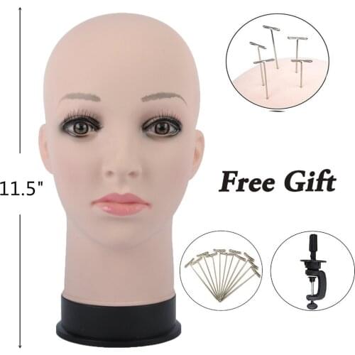 20.5" Makeup Female Rubber Training Wig Making Head Mannequin Head For Wig Hat Display Professional Cosmetology Mannequin Head