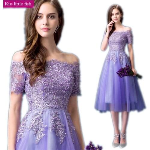 299 Free shipping Cheap Purple short prom dresses vestidos de noche largos elegantes de fiesta 2019