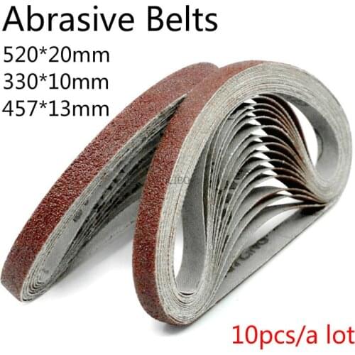 10pcs 520*20mm 330*10mm 457*13mm grit40 - grit 400 Abrasive Belts Sanding Machine Tool for Belt Grinder Free Shipping