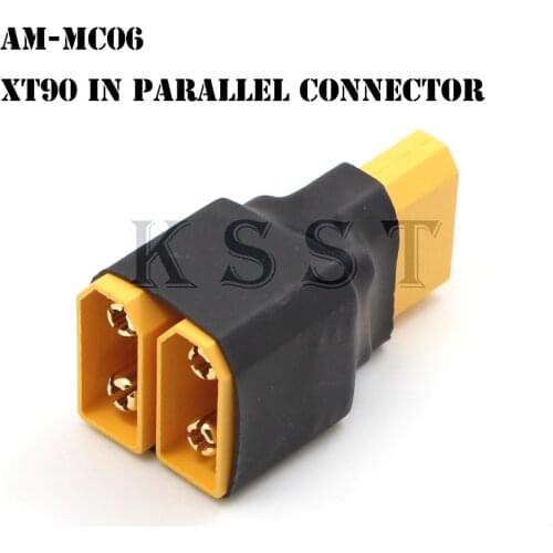 AM-MC06 1 PCS XT90 in parallel Connector 2-male 1-female Connection Adapter RC Battery Lipo plug