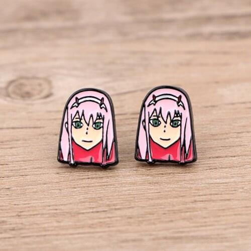 BG1130 Anime Girl Ear Studs Anime Earrings for Women Girls Jewelry Enamel Earring Female Stud Earring