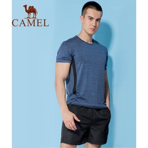 CAMEL Mens Sportswear Men Running Suit Summer Man T-shirt Short Pants Male Clothing Breathable Fitness Clothes