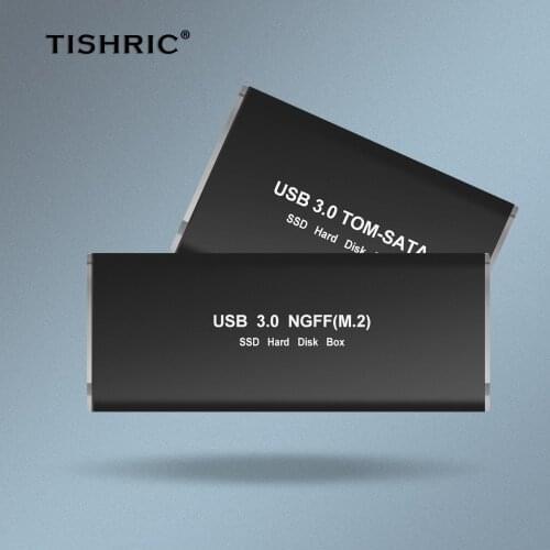 TISHRIC Msata HDD Case USB 3.0 to M-SATA/NGFF SSD M2 USB Adapter External SSD Drive Enclosure Hard Drive Box Hard Disk Case