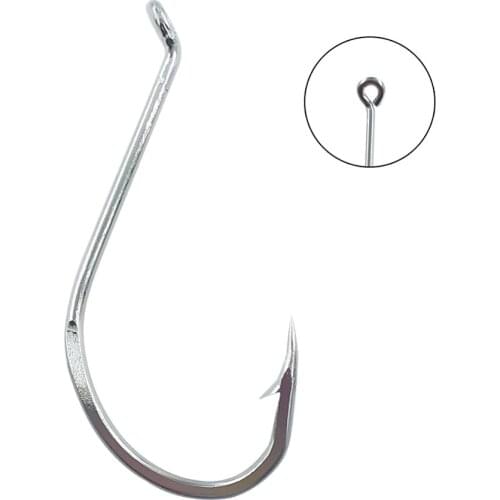 INFOF 20pcs Fishing Hooks Saltwater Octopus Single Hooks 1/0#-9/0# Stainless Steel Wide-Gap Bait Worm Hooks