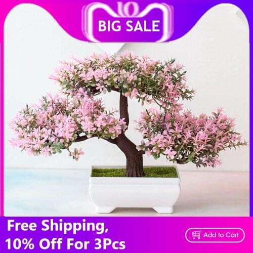 Artificial Plants Potted Bonsai Garden Decoration Outdoor Fake Plant Teen Room Decor Party Table Ornament For Home Garden Decor