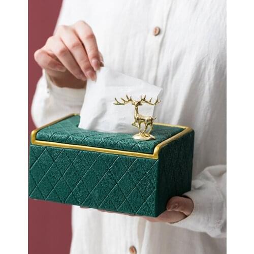 European-style Resin Tissue Box Desktop Decoration Ornaments Living Room Household Pumping Box Dining Table Coffee Table Storage