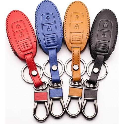 Leather 3 Bfutton car Smart key fob cover case Bag skin For Nissan Infiniti EX FX G25 G37 FX35 EX25 EX35 FX37 EX37 Q60 QX50
