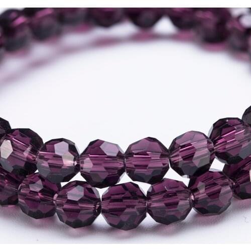 3 4 6 8 MM Round Transparent Faceted Glass Ball Beads For DIY Bracelet Jewelry Making Accessories Football Crystal Spacer Bead