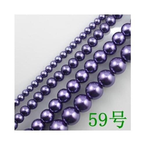 4.6.8.10.12.14mm Lt.Purple Round Glass Pearl Imitation Beads Loose Pearls for Bracelet DIY Jewelry Making GL-26
