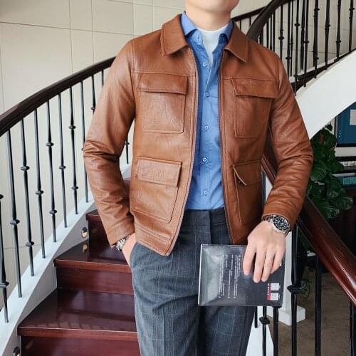 LEOSOXS Men's Faux Leather Jackets