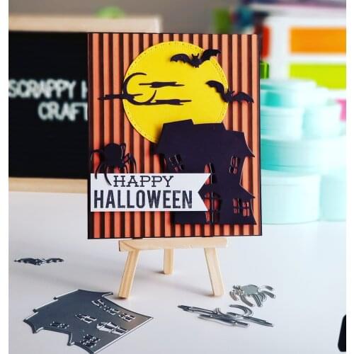 Metal Cutting Dies Halloween Scene House and Spider Decoration cut die for DIY Scrapbooking Crafts new 2019 Embossing Die Cuts