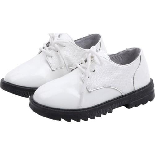 Fashion New lace up Childrens Pu Leather Boys Shoes Spring Autumn Black Flat Kids School Dress Shoes Wedding Casual Loafers