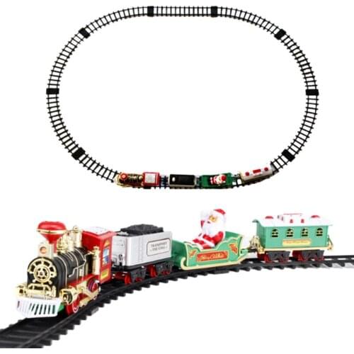 Toy Train Set with Lights and Sounds ,Christmas Train Set,Round Shape Railway Tracks for Around the Christmas Tree Battery Opera