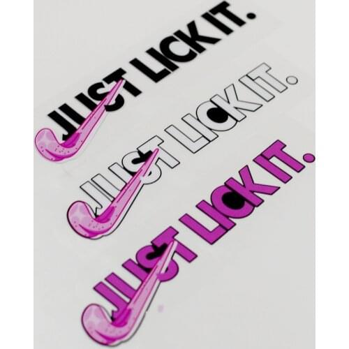 Car Styling Decals Funny Sports Tongue Just Lick It Motorcycle Auto Body Rear Windshield Sticker Reflective