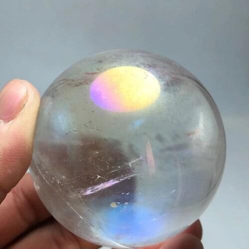 Natural electroplating AB color ice water crystal ball, crystal ball plus base