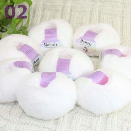 Sale New 8BallsX25g Luxury Soft Mohair Warm Wrap Shawl Hand Knit Crochet Yarn White 291-02-8