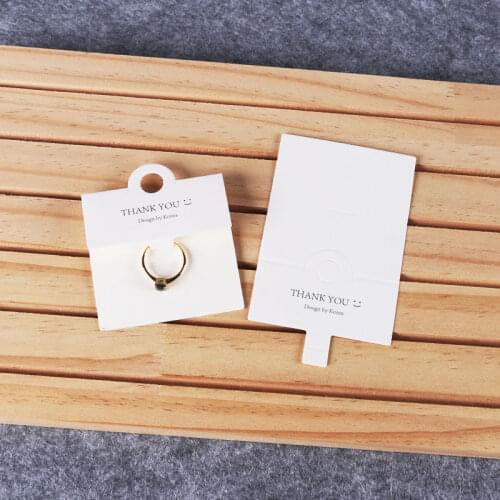 Popular 50Pcs 6x6cm Rectangle Finger Ring Card White Hoop Buckle Spherical Earring Packaging Display Cards Stainless steel