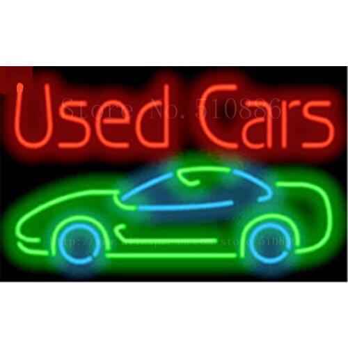 Used Cars Repair Car Tube Neon sign Beer Club Handcrafted Automotive signs Shop Store Business Signboard Signage 17"x14"