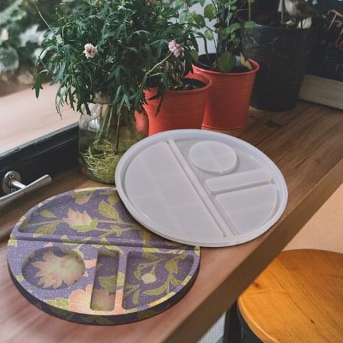 54DC Tray Resin Mold Charm Woman Tray Mold Silicone for DIY Jewelry and Cosmetic Storage Epoxy Resin Coffee Home Decoration