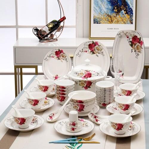 Manufacturers selling Jingdezhen ceramic tableware rose bone China set dishes